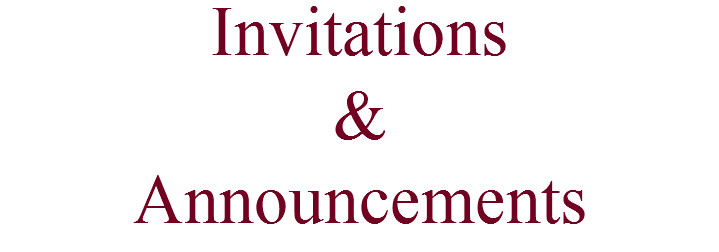 Invitations & Announcements